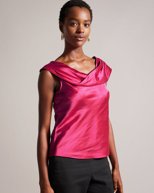 DEANAAH-Tops-Draped Neck Straight Top- Ted Baker Romania